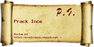 Prack Ince névjegykártya